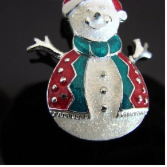 Snowman Brooch Pin Jewellery with Winter Scarf Hat Sparkle Snow Man - Picture 3 of 4